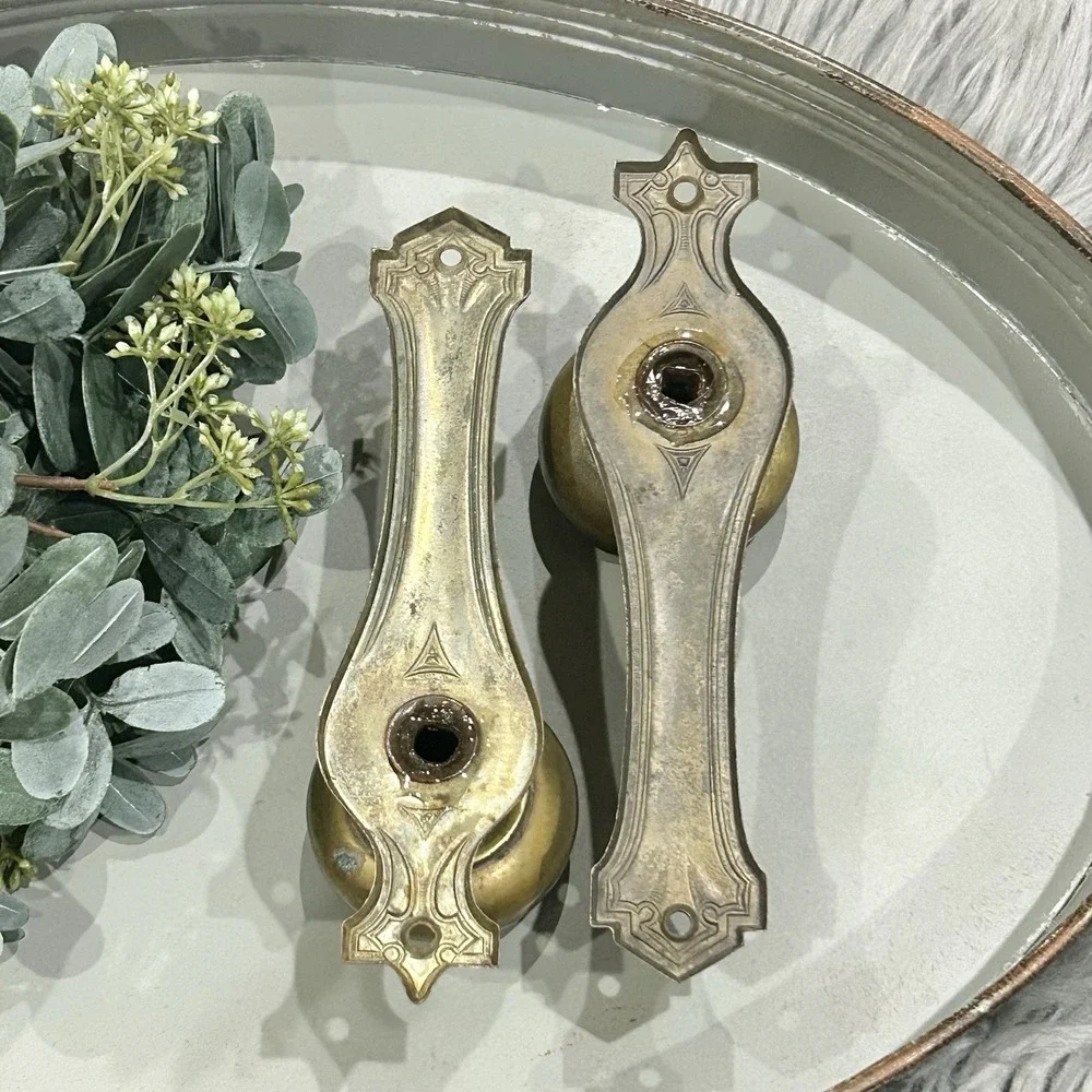 Corbin St. Johns Art Deco Brass Doorknob Pair For Wall Decor &/Or Hanging Hook